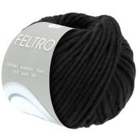 Пряжа Lana Grossa FELTRO 06 (чёрный); Состав: 100% Натуральная шерсть; 50 гр / 50 м
