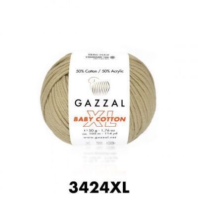 GAZZAL  BABY COTTON XL  3424 - 50% Хлопок, 50% Акрил 50 г/105 м